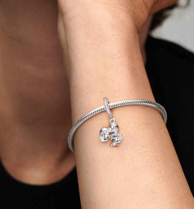 Pandora Couple Dangle Charm in Sterling Silver with Clear Cubic Zirconia