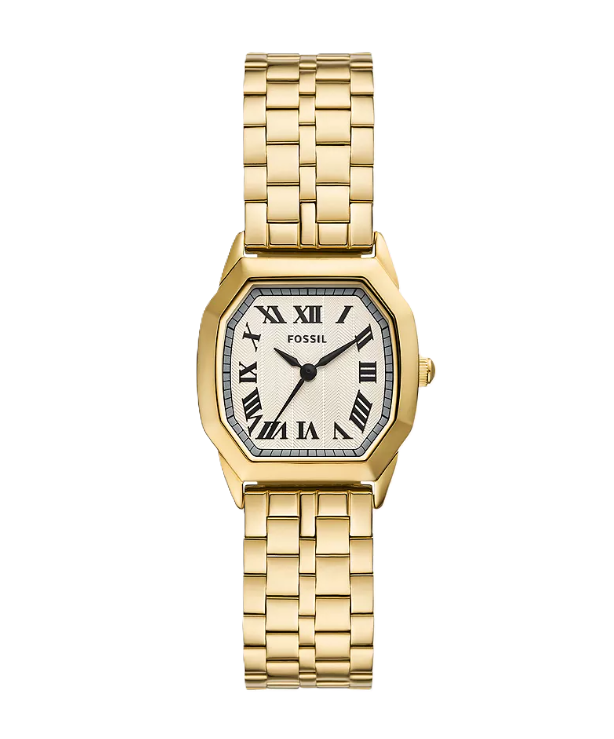 Harlow Three-Hand Watch | Gold-Tone Stainless Steel | Octagonal Case | Cream Dial - Brownee Jewelers