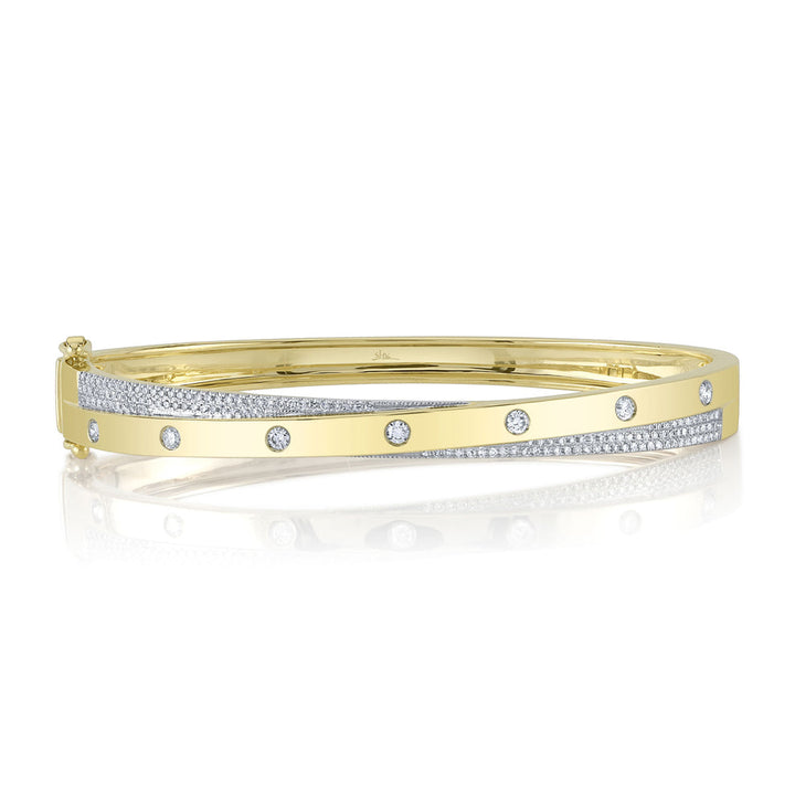  .57 TOTAL CARAT WEIGHT DIAMOND PAVE BANGLE IN 14K YELLOW GOLD