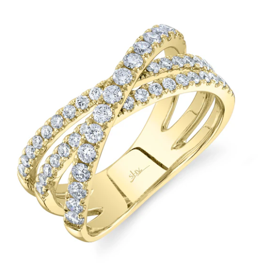 Diamond Criss Cross Ring