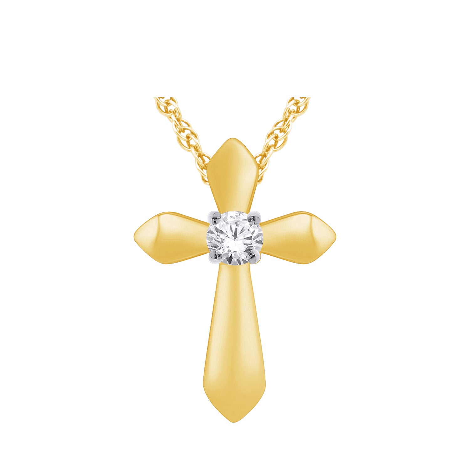 Round Lab-Grown Diamond Cross Pendant