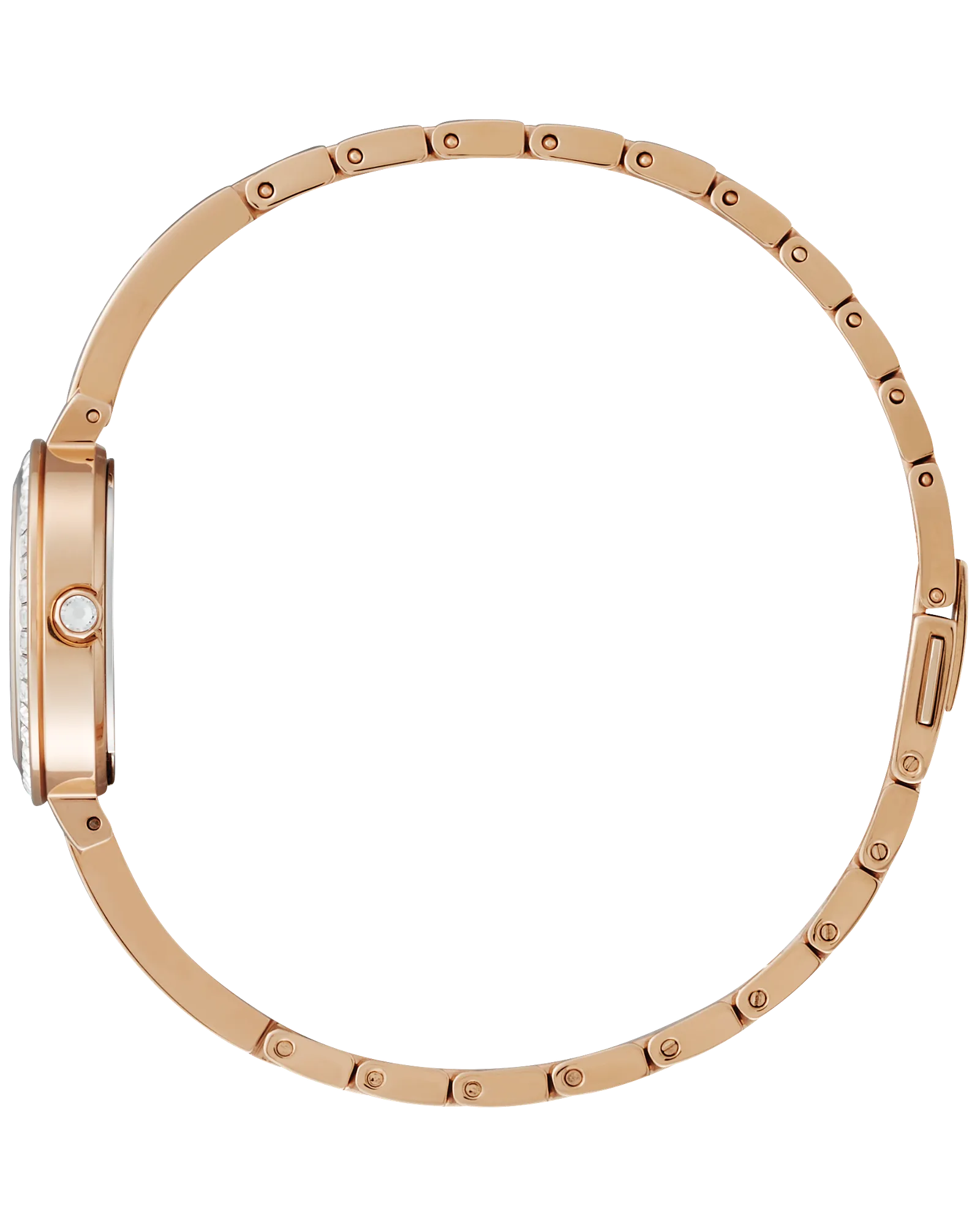 Silhouette Crystal | Citizen Eco-Drive Ladies Watch | Rose Gold-Tone Stainless Steel | White Dial Crystal Accents - Brownee Jewelers