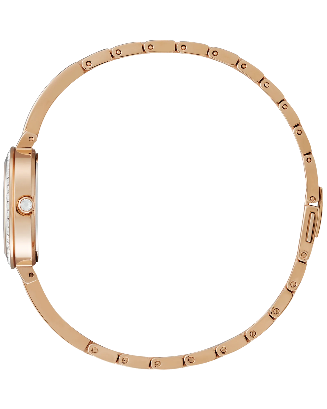 Silhouette Crystal | Citizen Eco-Drive Ladies Watch | Rose Gold-Tone Stainless Steel | White Dial Crystal Accents - Brownee Jewelers