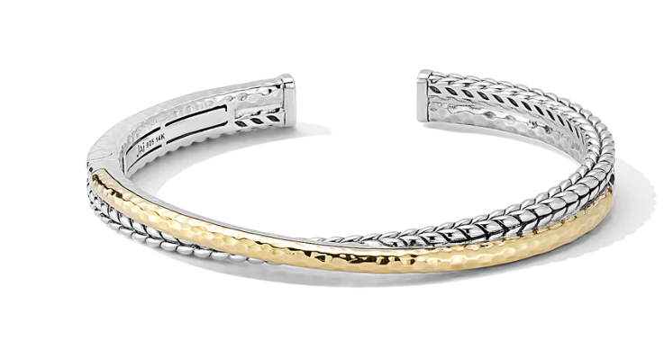 Sterling and 14kt Yellow Gold Cuff