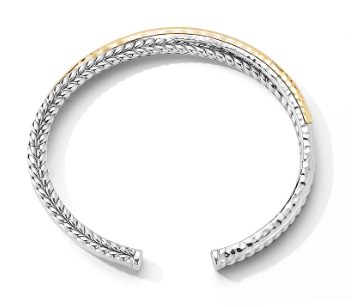Sterling and 14kt Yellow Gold Cuff