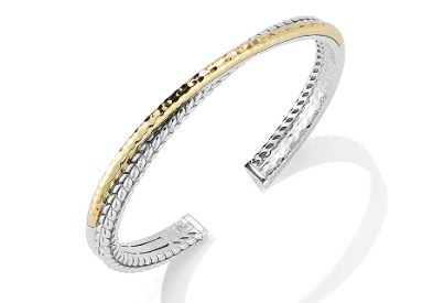Sterling and 14kt Yellow Gold Cuff