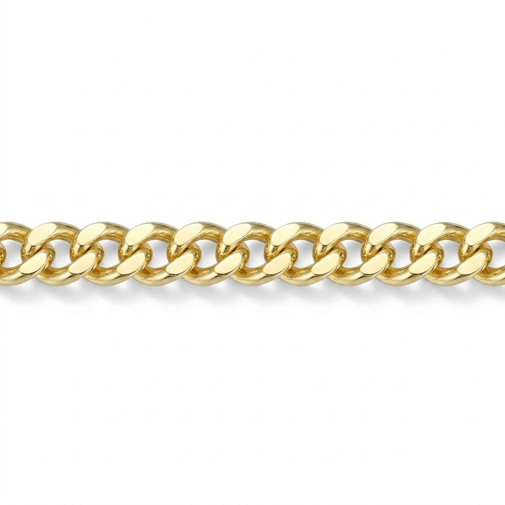 Gold-Plated Stainless Steel Gold-Plated Cowboy Flat Curb Chain Bracelet