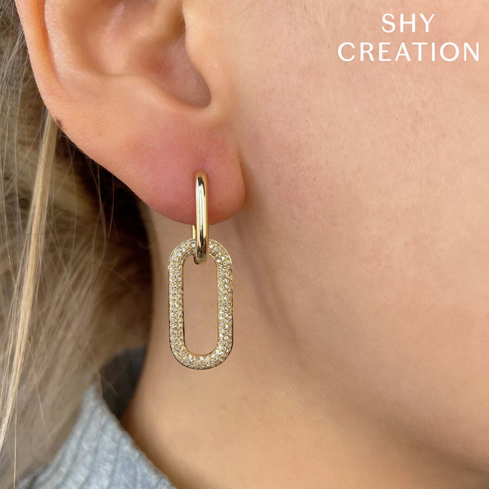 0.71CT DIAMOND PAVE EARRING IN 14K YELLOW GOLD
