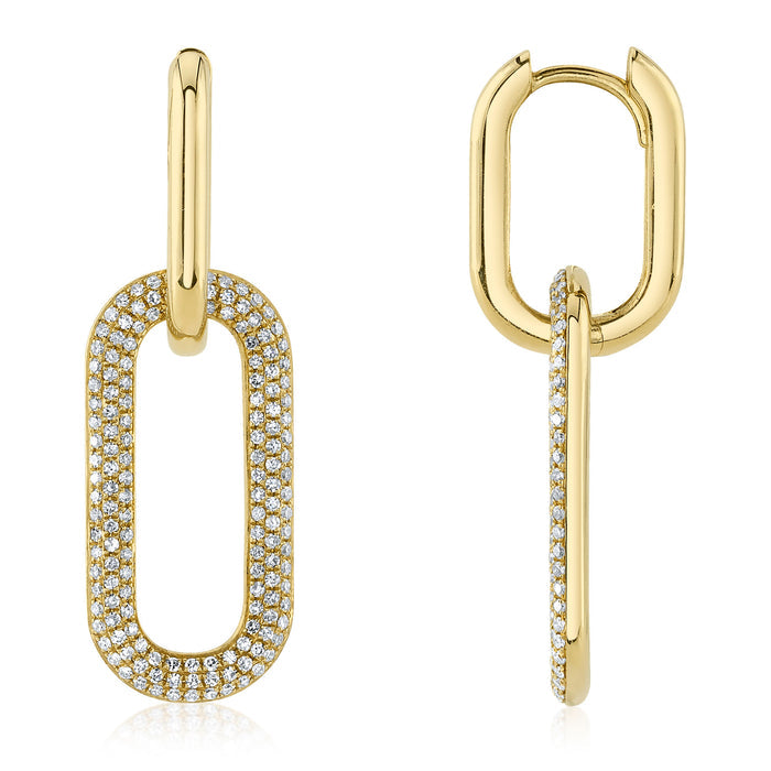 0.71CT DIAMOND PAVE EARRING IN 14K YELLOW GOLD