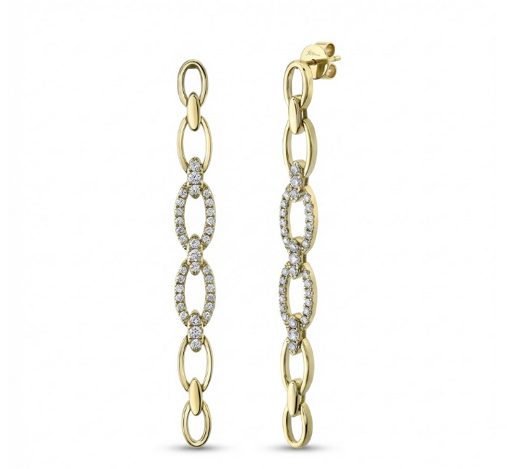 Diamond Link Drop Earrings