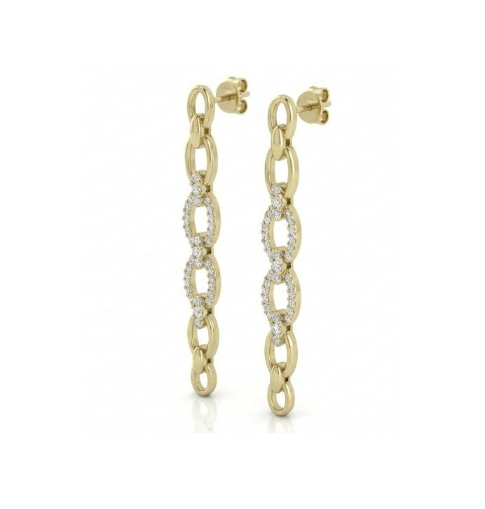 Diamond Link Drop Earrings