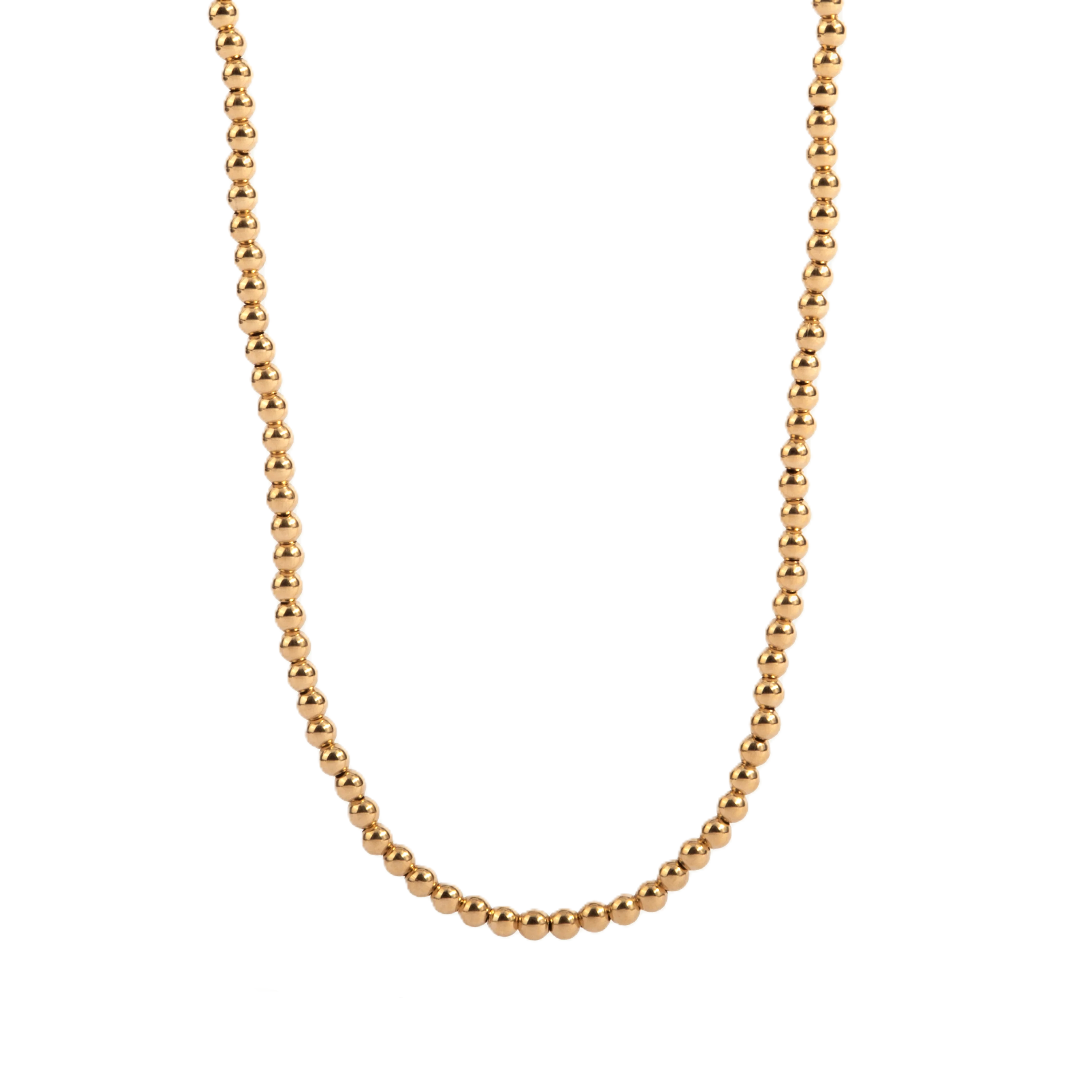Shine Bright Gold-Filled 3 mm Bead Necklace adjustable from 15 to 18 inches