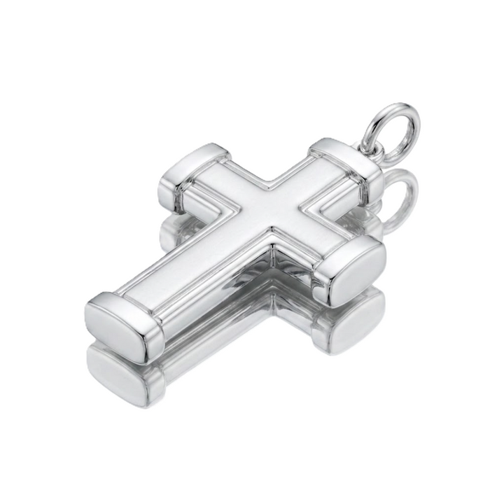 Cross Pendant | Sterling Silver | Satin & Polished Finish | Religious Pendant | Classic Cross Design - Brownee Jewelers