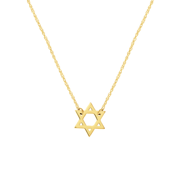 Star of David Necklace | 14K Yellow Gold | Adjustable Necklace | 18 Inches - Brownee Jewelers