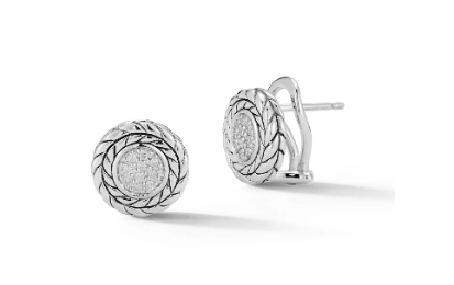 Sterling Silver Diamond  Earrings 
