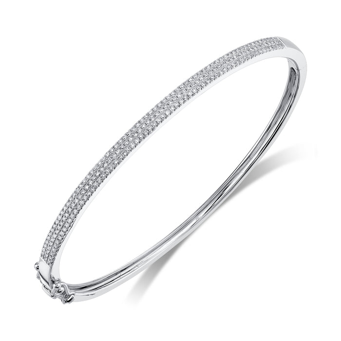 0.52CT DIAMOND PAVE BANGLE IN 14K WHITE GOLD