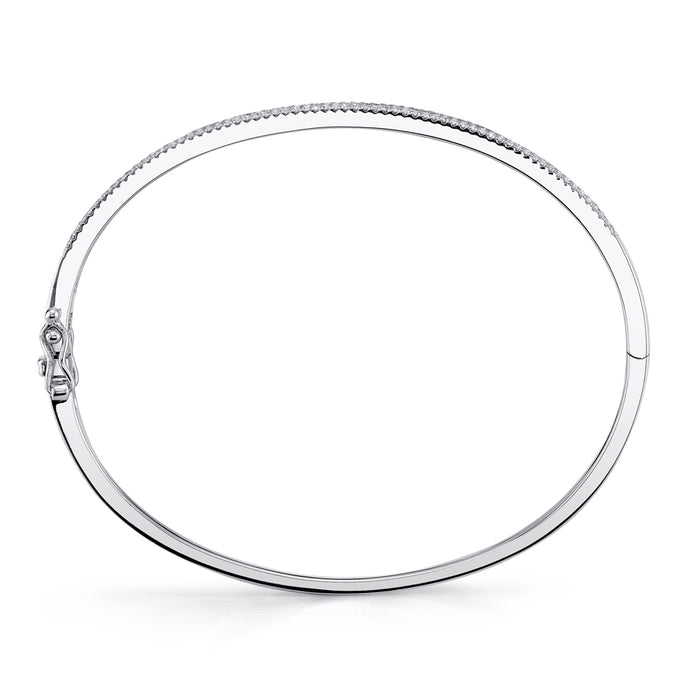 0.52CT DIAMOND PAVE BANGLE IN 14K WHITE GOLD