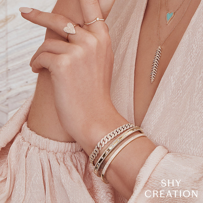 SHY CREATION KATE | 0.62CT DIAMOND BANGLE | 14K YELLOW GOLD | SC55004170ZS - Brownee Jewelers