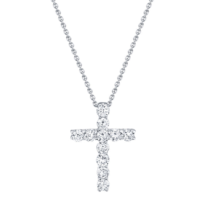 0.32 TOTAL CARAT WEIGHT DIAMOND CROSS NECKLACE IN 14K WHITE GOLD