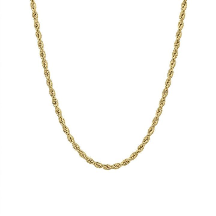 2.7mm Solid Diamond-Cut Rope Chain Necklace | Sterling Silver & 18K Gold-Plated | 22 Inch | SSG-00-080-22 - Brownee Jewelers