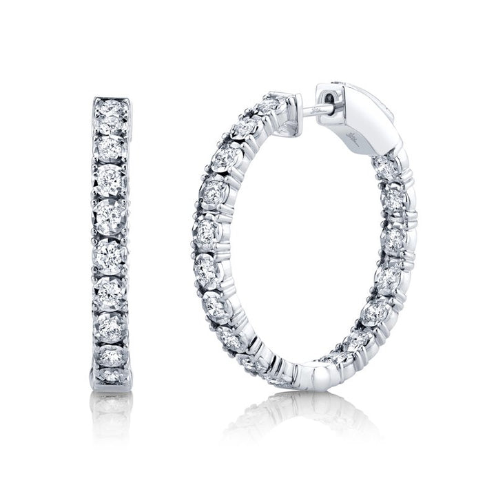 1.06 TOTAL CARAT WEIGHT DIAMOND HOOP EARRING IN 14K WHITE GOLD
