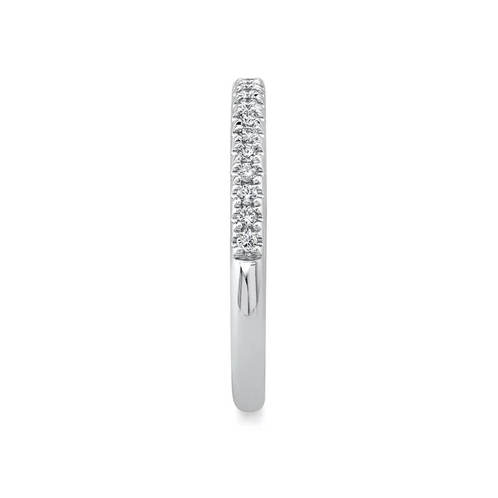Thin Diamond Band Ring | 14K White Gold | Minimalist Stackable Ring - Brownee Jewelers