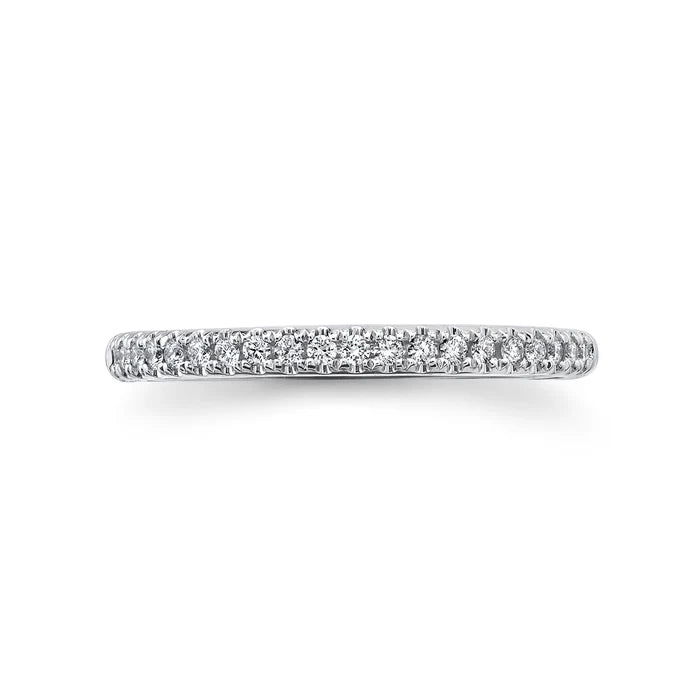 Thin Diamond Band Ring | 14K White Gold | Minimalist Stackable Ring - Brownee Jewelers