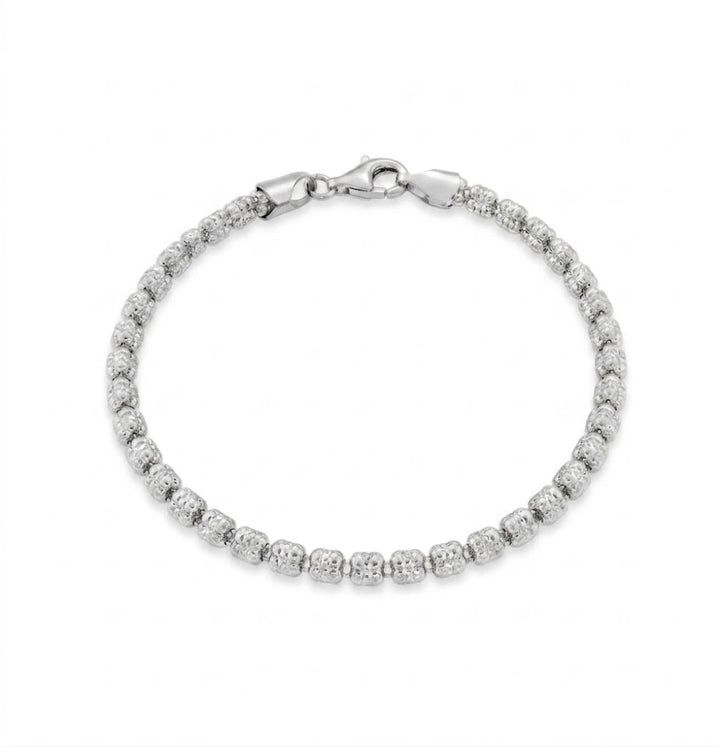 Diamond-Cut Ice Chain Bracelet | Sterling Silver | 3.60mm Diamond-Cut Bead Chain Bracelet | 7 Inch - Brownee Jewelers