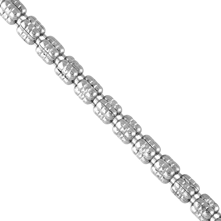 Diamond-Cut Ice Chain Bracelet | Sterling Silver | 3.60mm Diamond-Cut Bead Chain Bracelet | 7 Inch - Brownee Jewelers