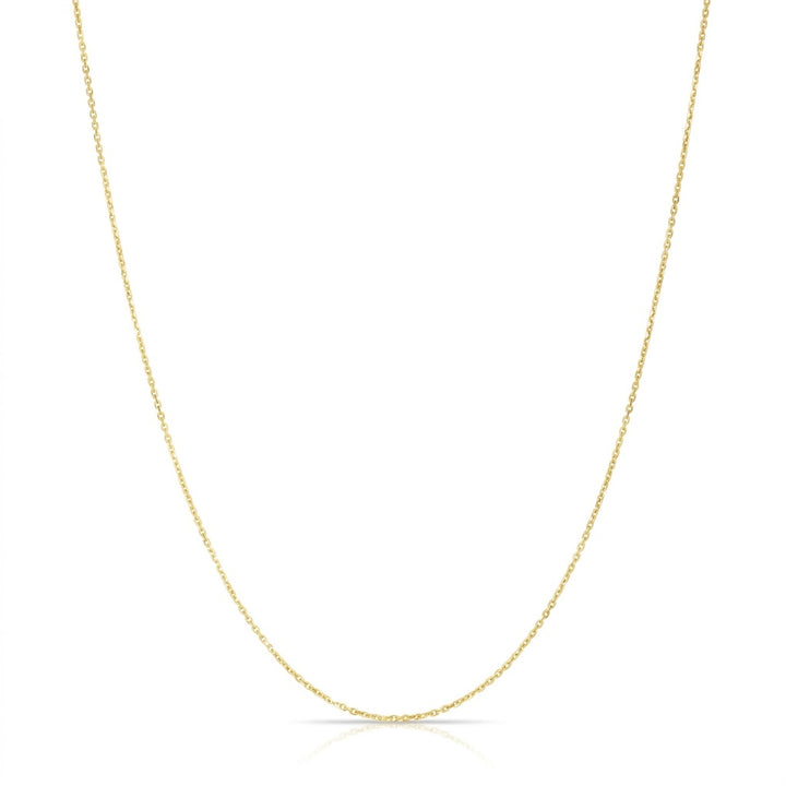 0.8MM Adjustable Diamond-Cut Cable Chain Necklace | Sterling Silver & 18K Gold-Plated | 22 Inch | SSG-39-001-22 - Brownee Jewelers