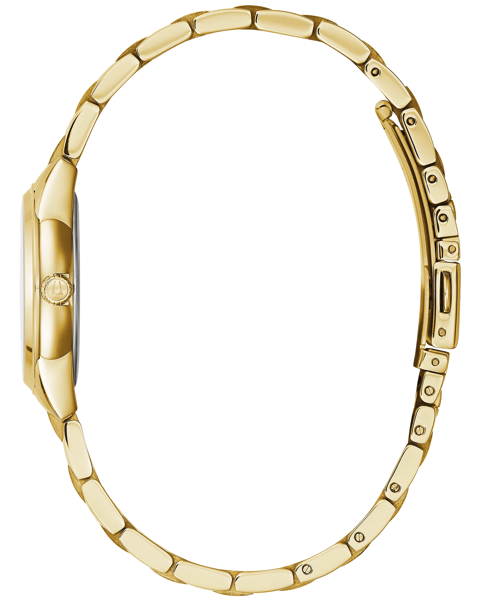 Bulova Sutton | Women's Gold-Tone Stainless Steel Watch | Silver Dial | Diamond Accents | 97P150 - Brownee Jewelers