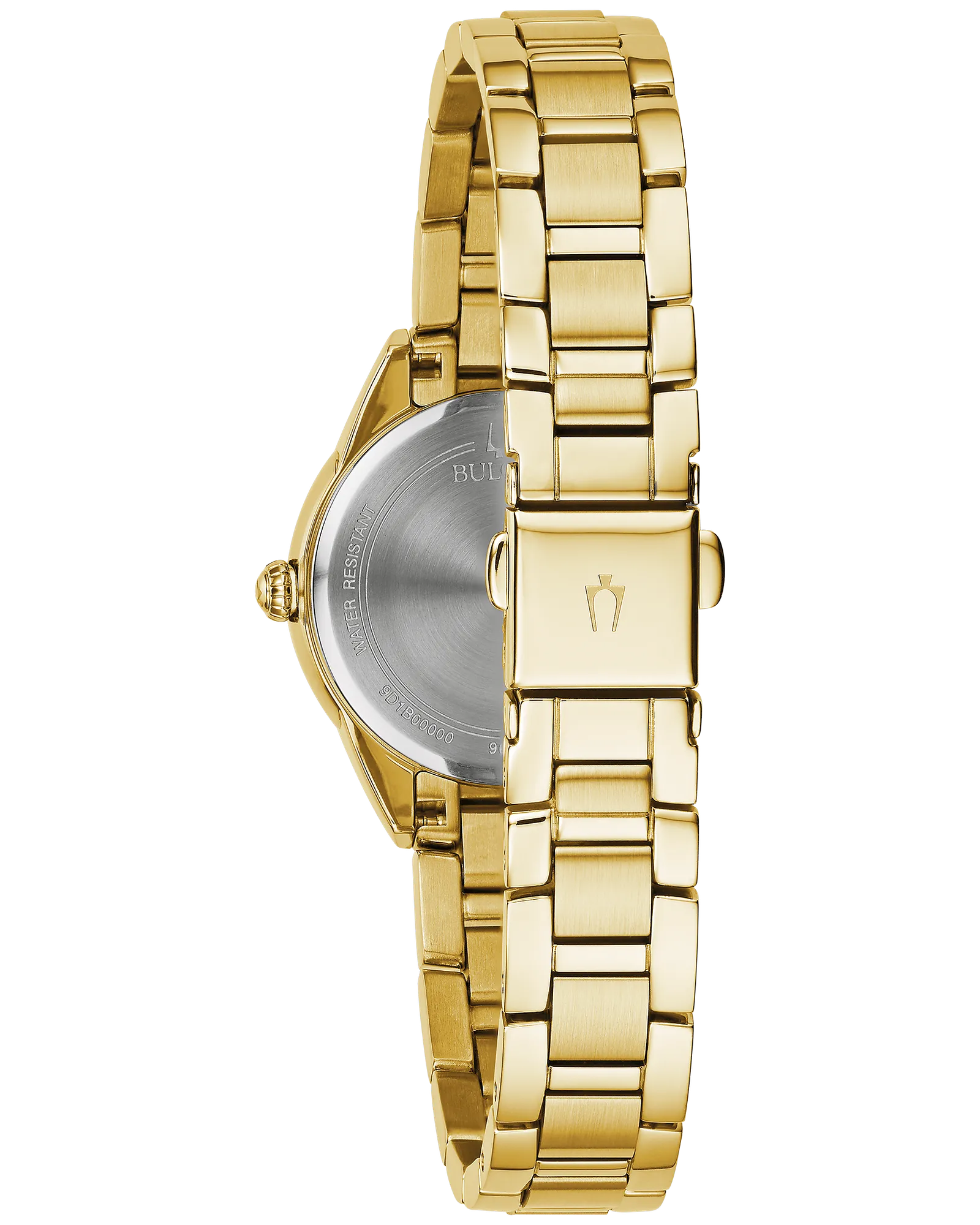 Bulova Sutton | Women's Gold-Tone Stainless Steel Watch | Silver Dial | Diamond Accents | 97P150 - Brownee Jewelers