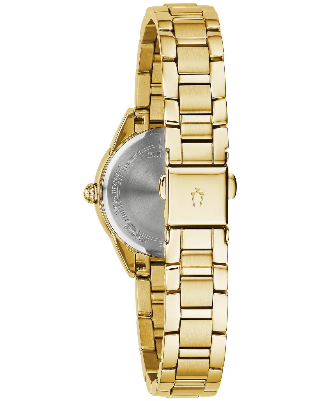 Bulova Sutton | Women's Gold-Tone Stainless Steel Watch | Silver Dial | Diamond Accents | 97P150 - Brownee Jewelers