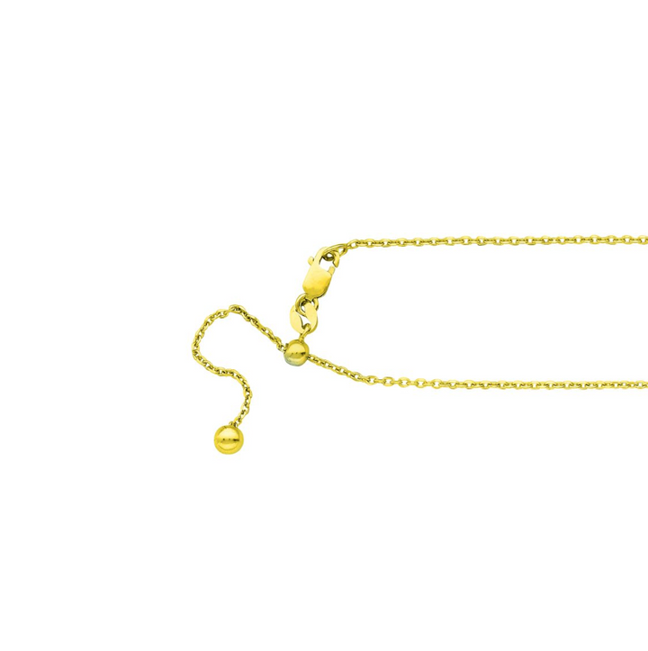 0.8MM Adjustable Diamond-Cut Cable Chain Necklace | Sterling Silver & 18K Gold-Plated | 22 Inch | SSG-39-001-22 - Brownee Jewelers