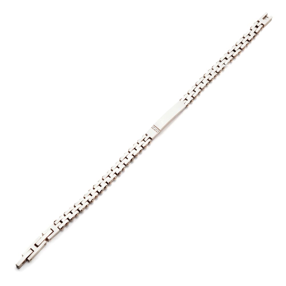 Trim Cut with Genuine Lab-Grown Clear Diamonds Tennis Steel Bracelet 8.25"