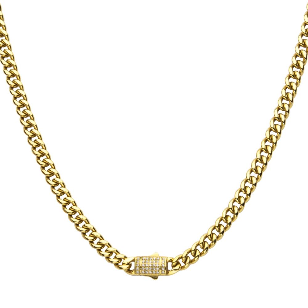 6mm 18kt Gold IP Miami Cuban Chain Necklace with CNC Precision Set Lab-grown Diamonds