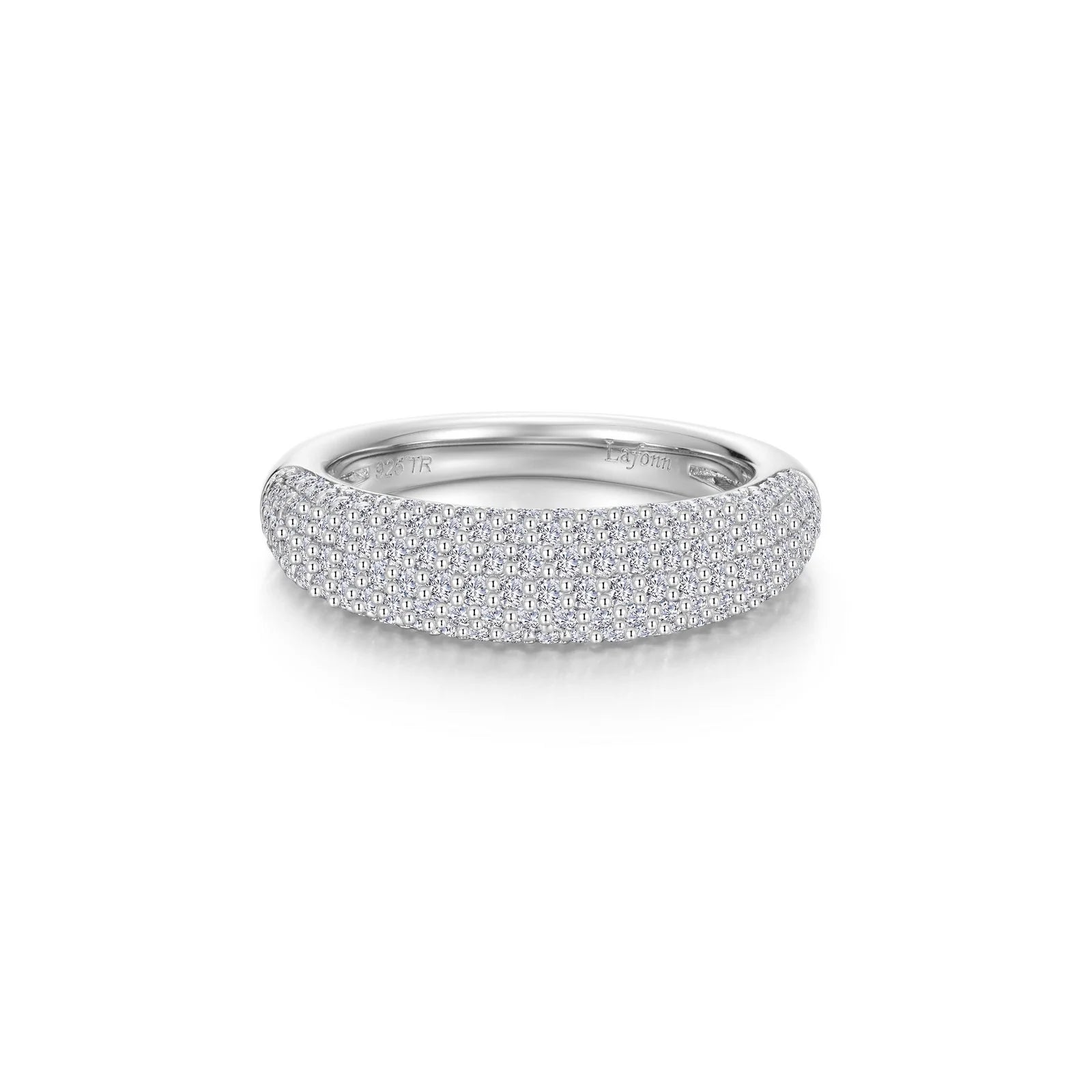 1.59 CTW Cubic Zirconia Graduated Pavé Dome Sterling Silver Ring