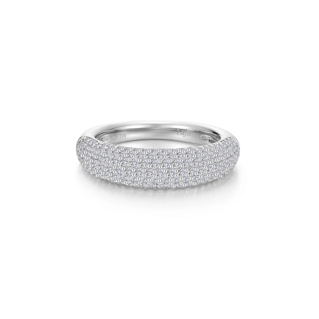 1.59 CTW Cubic Zirconia Graduated Pavé Dome Sterling Silver Ring