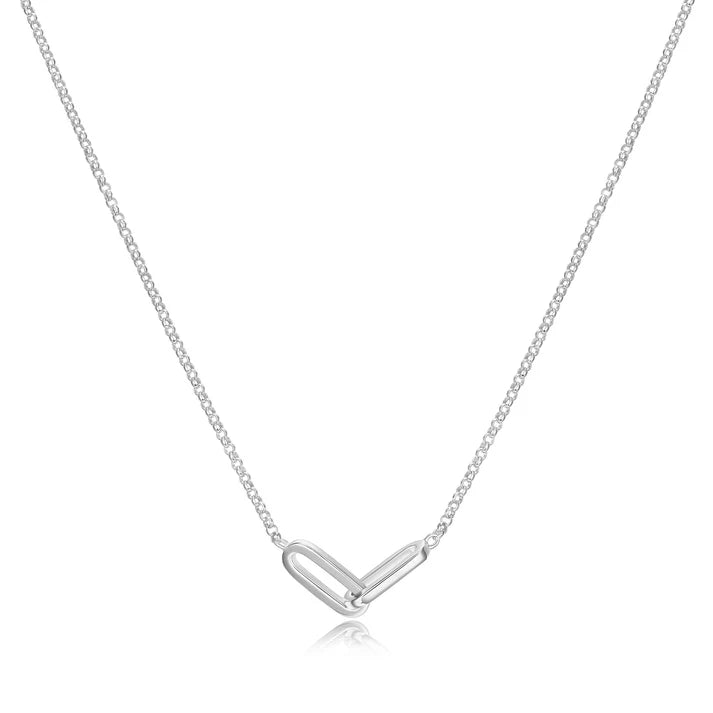 16+2 Inch Sterling Silver Double Link Rolo Adjustable Necklace