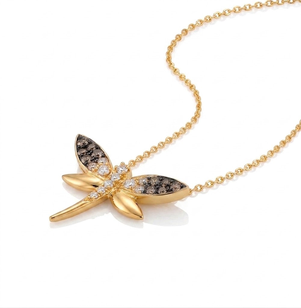 LeVian | Chocolate Ombre Diamond Dragonfly Pendant | 14K Yellow Gold | 0.34 ct | WJUM 15 - Brownee Jewelers