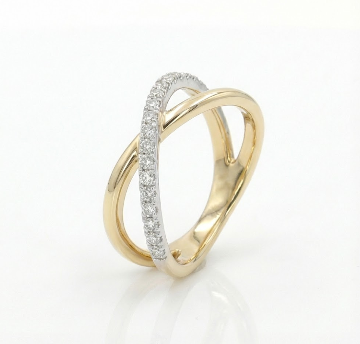 Diamond Infinity Crossover Ring | 10K Yellow Gold | 0.25 ctw | Fashion Band - Brownee Jewelers