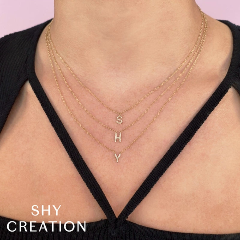 DIAMOND ACCENT INITIAL E NECKLACE IN 14K YELLOW GOLD