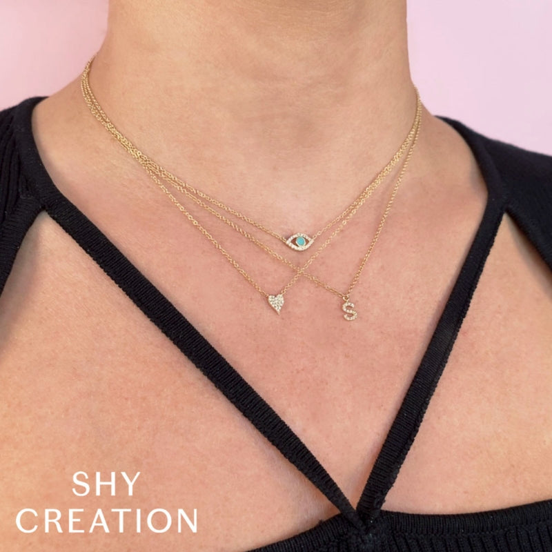 DIAMOND ACCENT INITIAL E NECKLACE IN 14K YELLOW GOLD