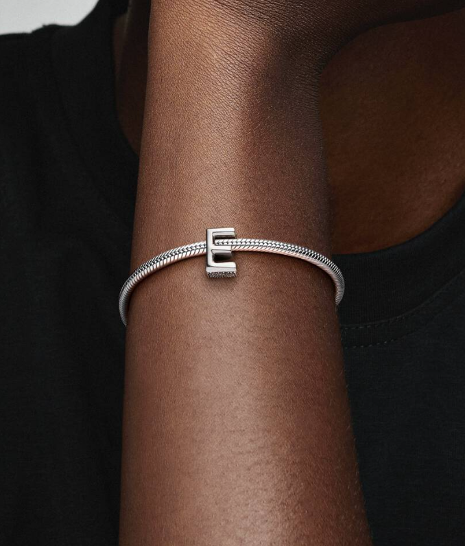 Pandora Letter E Alphabet Charm in Sterling Silver