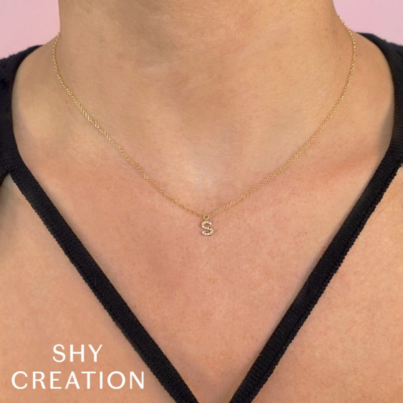DIAMOND ACCENT INITIAL E NECKLACE IN 14K YELLOW GOLD