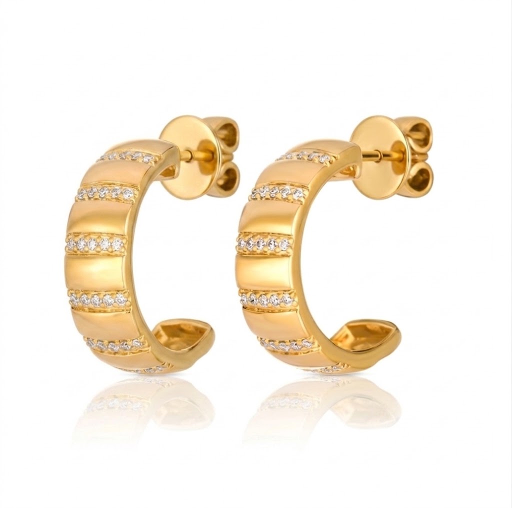 LeVian | Diamond Hoop Earrings | 14K Yellow Gold | 0.22 ct | WKCQ 2 - Brownee Jewelers