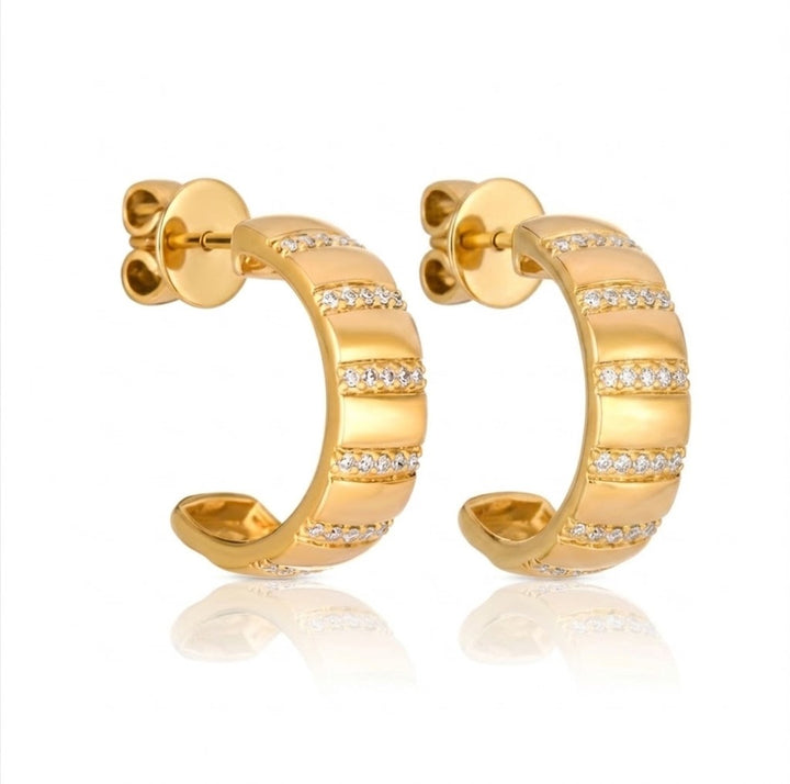 LeVian | Diamond Hoop Earrings | 14K Yellow Gold | 0.22 ct | WKCQ 2 - Brownee Jewelers
