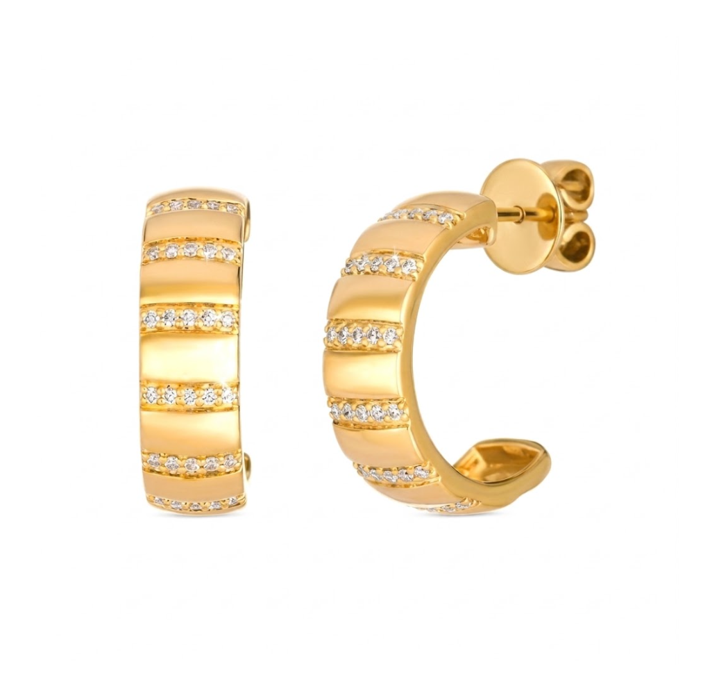 LeVian | Diamond Hoop Earrings | 14K Yellow Gold | 0.22 ct | WKCQ 2 - Brownee Jewelers