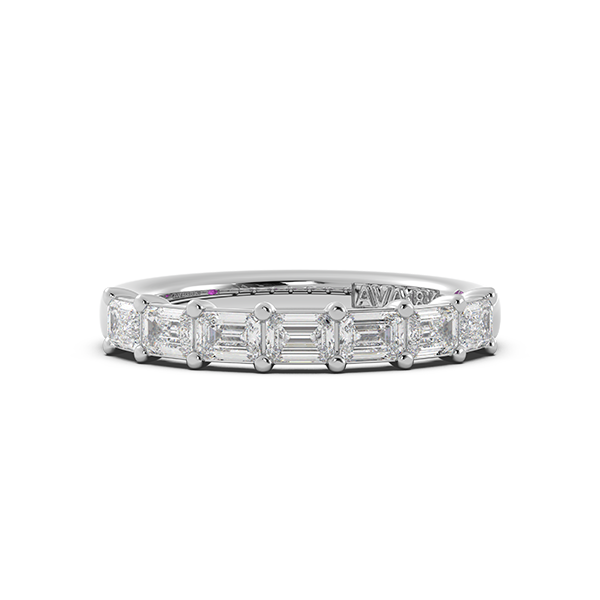 Emerald-Cut Lab-Grown Diamond Halfway Band