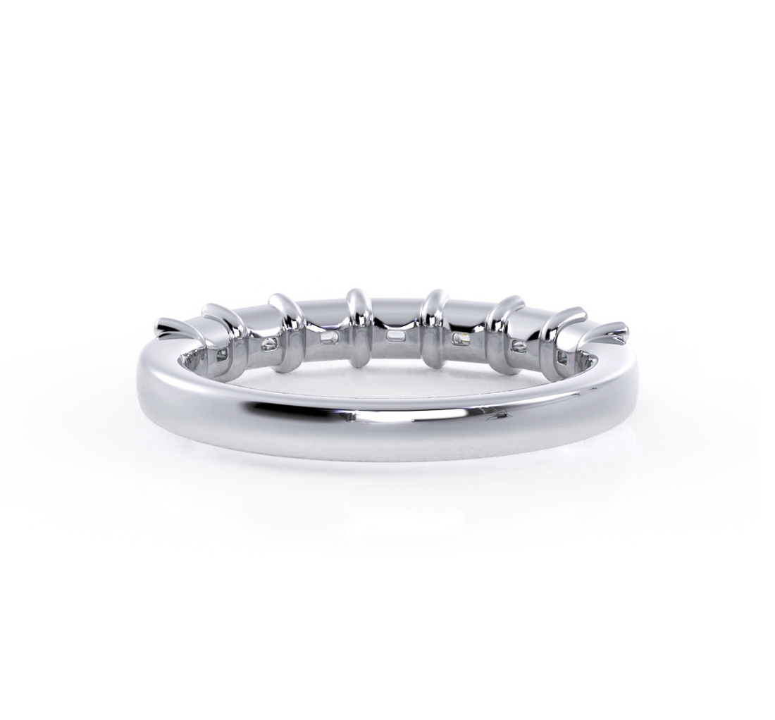 Emerald-Cut Lab-Grown Diamond Halfway Band